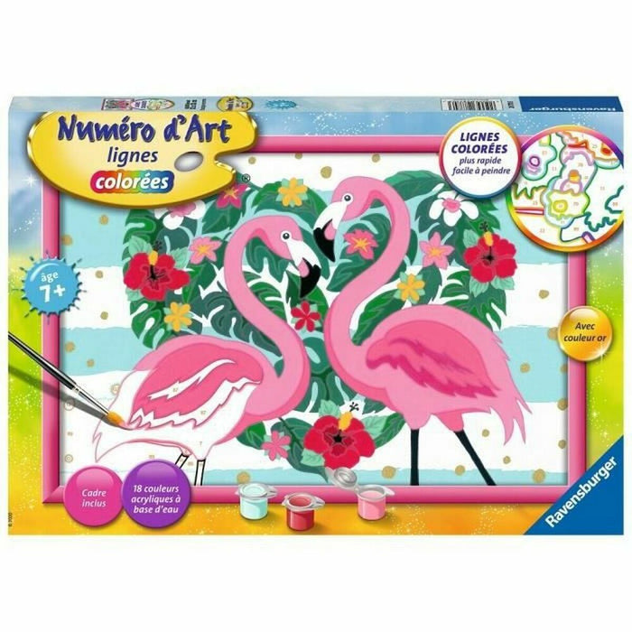 Set de pictură pe numere Ravensburger Flamingos in Love