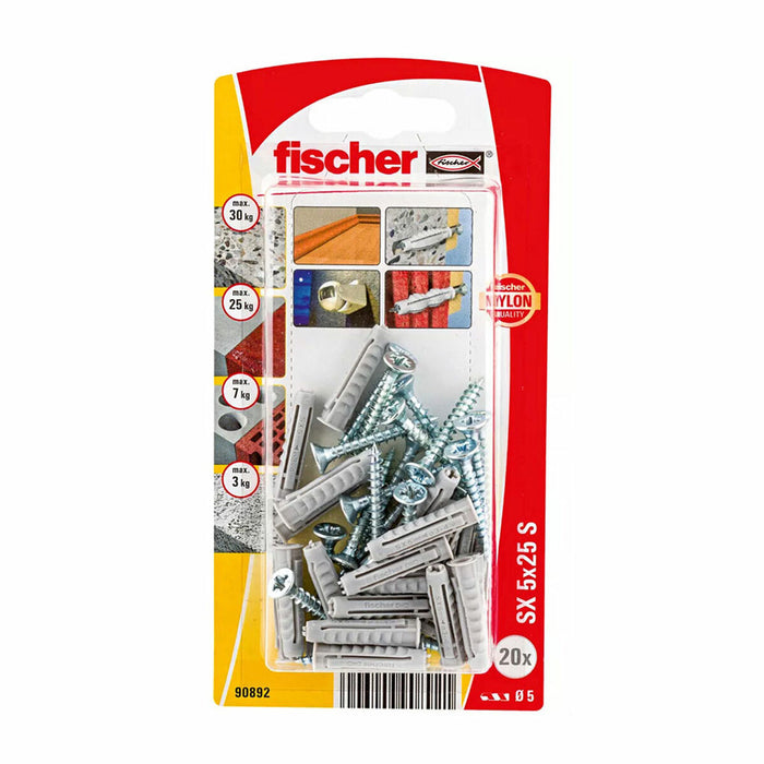 Dibluri și șuruburi Fischer Dibluri și șuruburi 20 Piese (5 x 25 mm)
