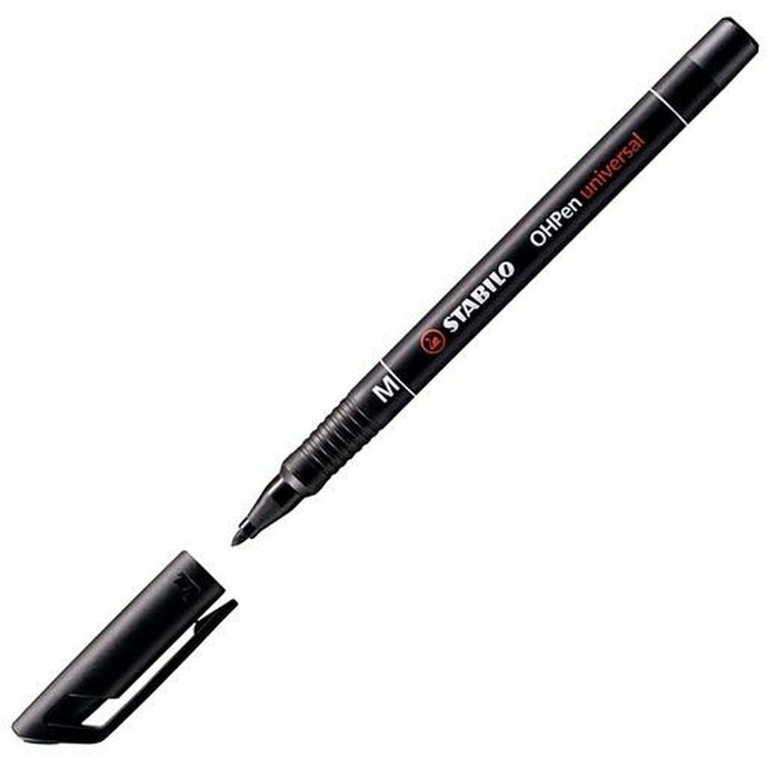 Marker permanent Stabilo OHPen Negru 1 mm 10 Piese