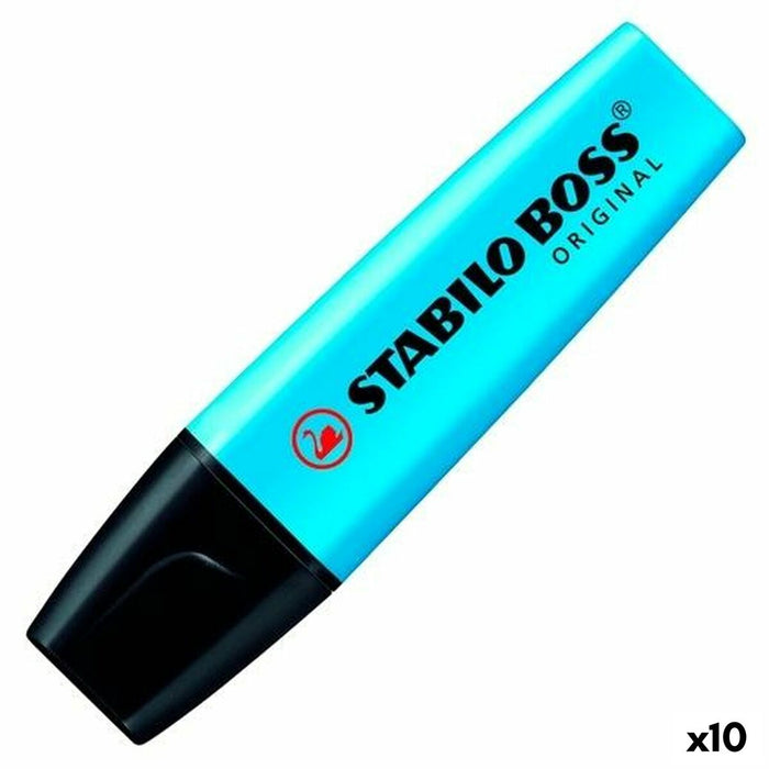 Marker fosforescent Stabilo Boss Albastru (10 Unități) (1 Unități)