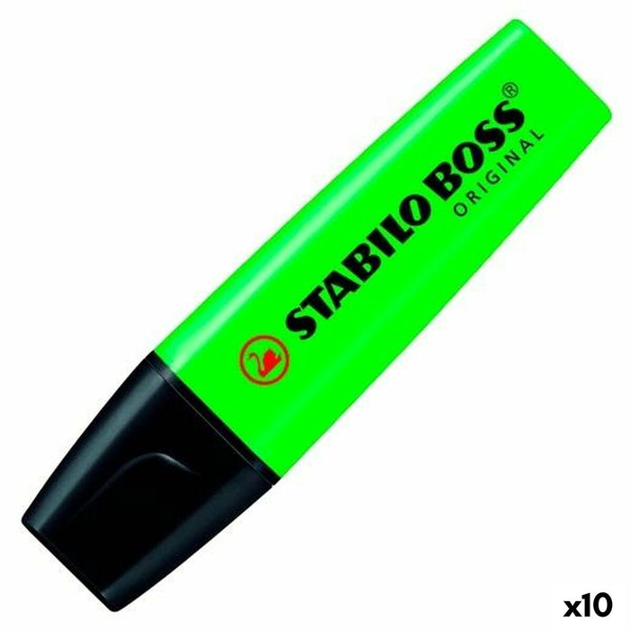 Marker fosforescent Stabilo Boss Verde Negru/Verde 10 Piese (10 Unități) (1 Unități)
