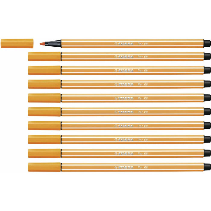 Carioci Stabilo Pen 68 Portocaliu (10 Piese)