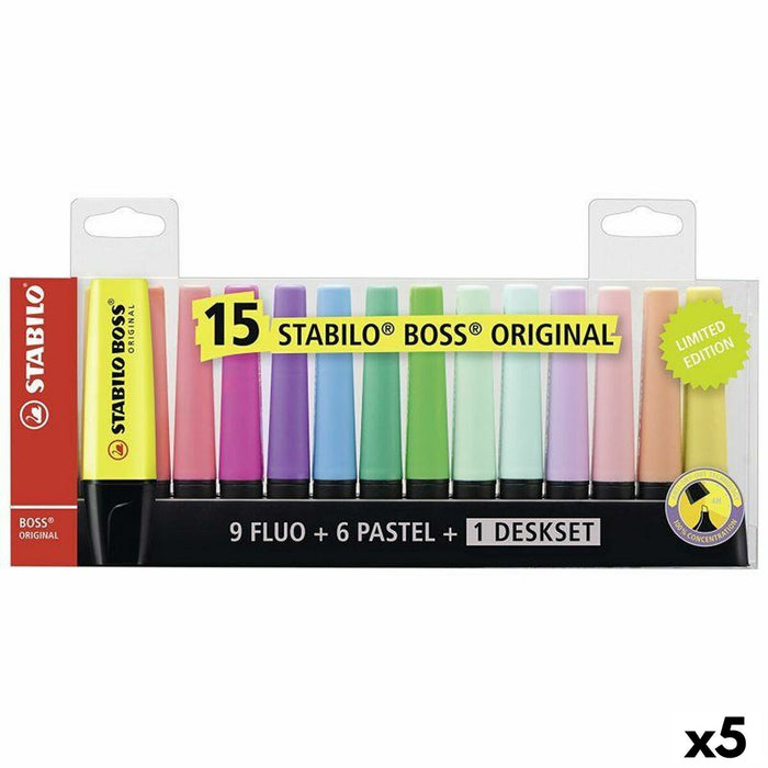 Set de Markere Fosforescente Stabilo Boss Multicolor (5 Unități)