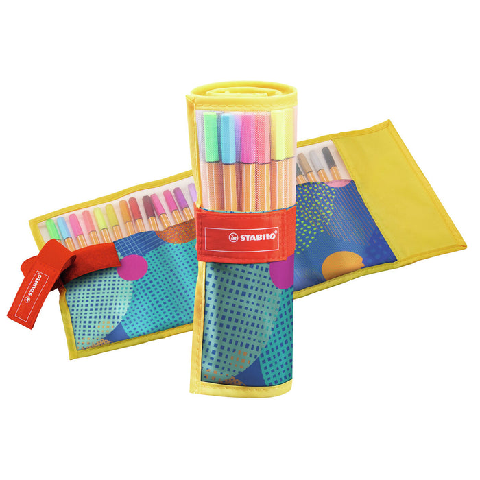 Set de Carioci Stabilo Point 88 Yellow Rollerset Husă rulabilă Multicolor