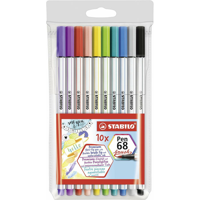 Set de Carioci Stabilo Pen 68 Brush 10 Piese Multicolor
