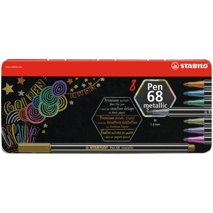 Set de Carioci Stabilo Pen 68 Metallic 8 Piese Multicolor