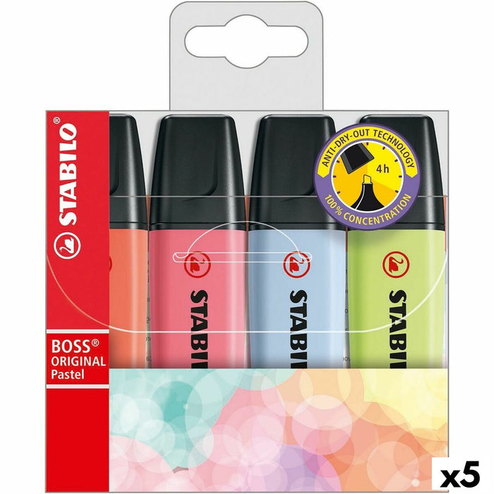 Set de Markere Fosforescente Stabilo Boss Pastel Multicolor (5 Unități)