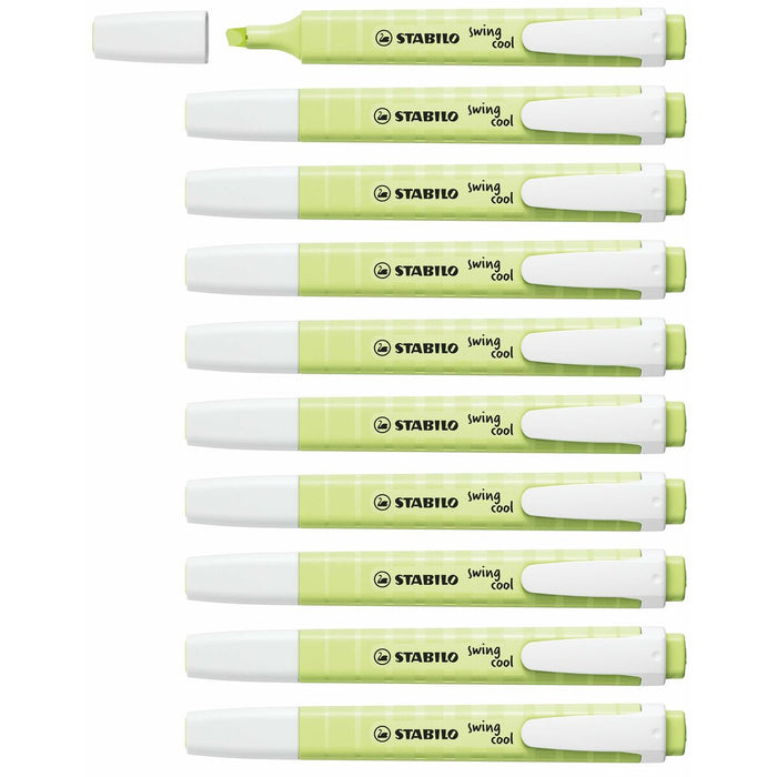 Marker fosforescent Stabilo Swing Cool Verde lămâie 10 Piese