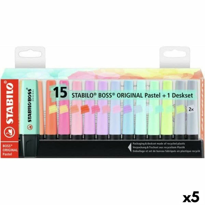 Set de Markere Fosforescente Stabilo Boss Multicolor (5 Unități)