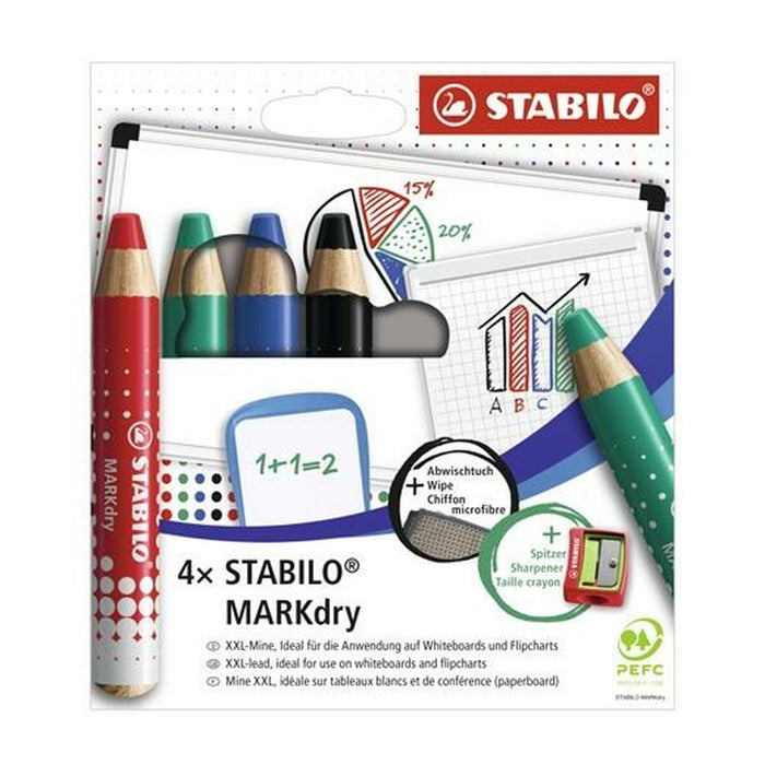 Set de markere Stabilo Markdry 4 Piese Multicolor
