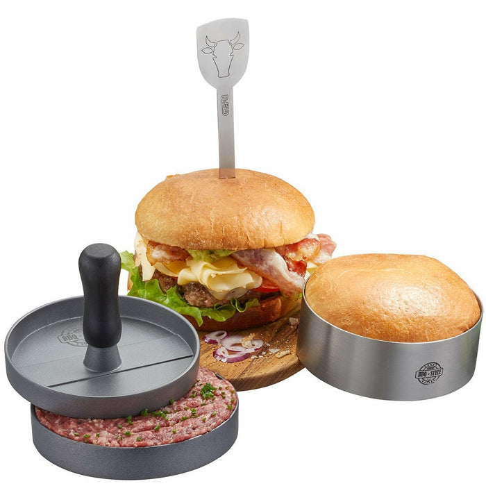 Presă pentru Burgeri Gefu G-89494 3 Piese Argintiu Aluminiu Oțel