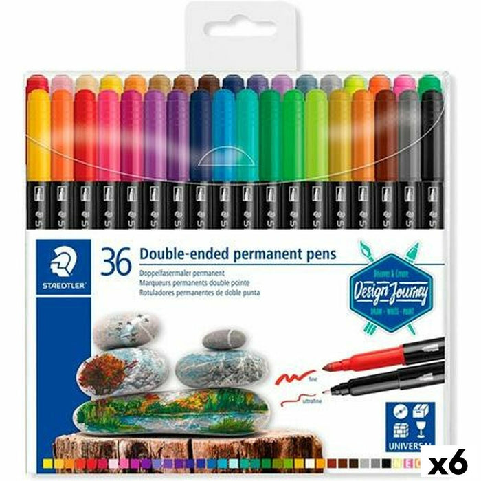 Set de Carioci Staedtler Design Journey Cu două capete 36 Piese Multicolor (6 Unități)