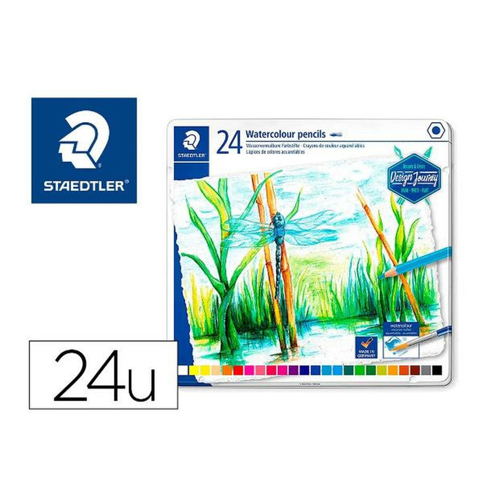 Creioane colorate acuarelă Staedtler 146 10C Verde Multicolor 24 Piese