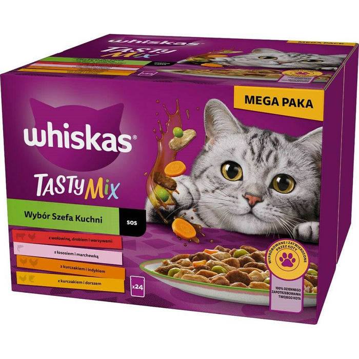 Mâncare pentru pisici Whiskas Adult Chef's Choice Pui Somon Curcan Vițel Cod 85 g 24 x 85 g