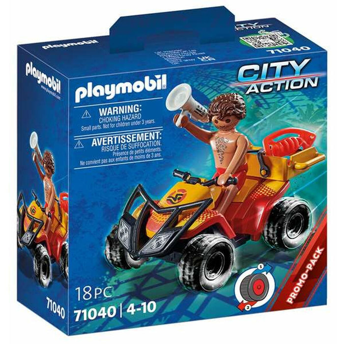 Playset Playmobil City Action Rescue Quad 18 Piese 71040