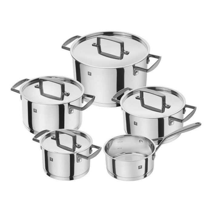 Caserolă Cu Capac Zwilling 71160-005-0 Negru Argintiu 5 Piese Ø 24 cm Ø 20 cm Ø 16 cm 1,5 L 2 L 3 L 6 L 3,5 L (5 Unități)