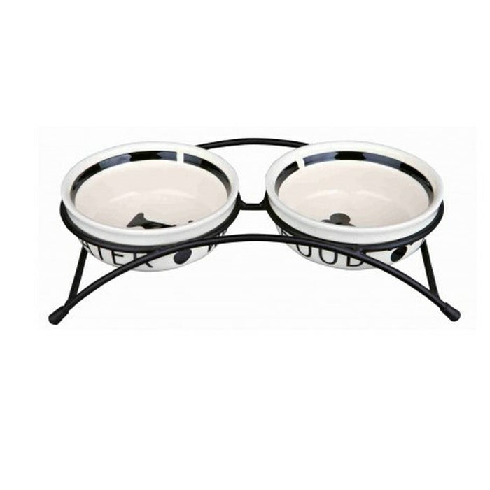 Castron de hrană pentru animale de companie Trixie 24640 Double Alb Negru Ceramică 0,25 L