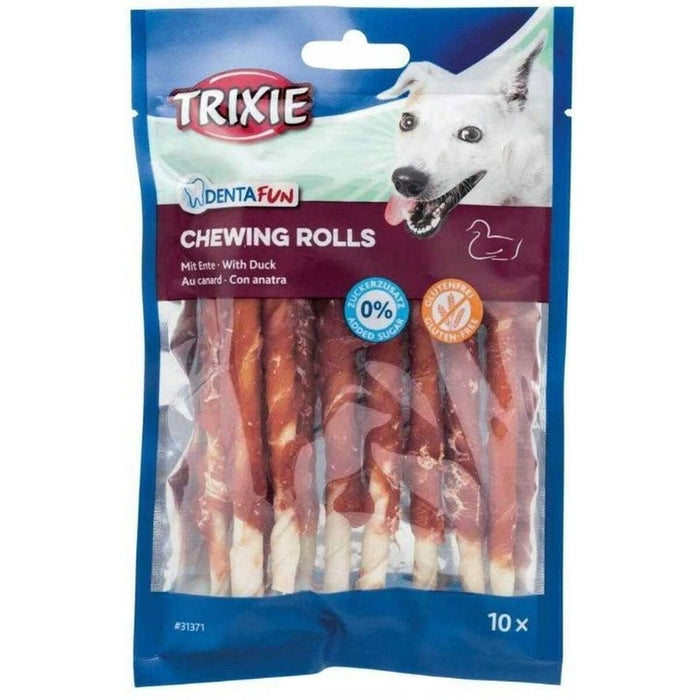 Gustare pentru câini Trixie Denta Fun Duck Chewing Rolls Rață 80 g