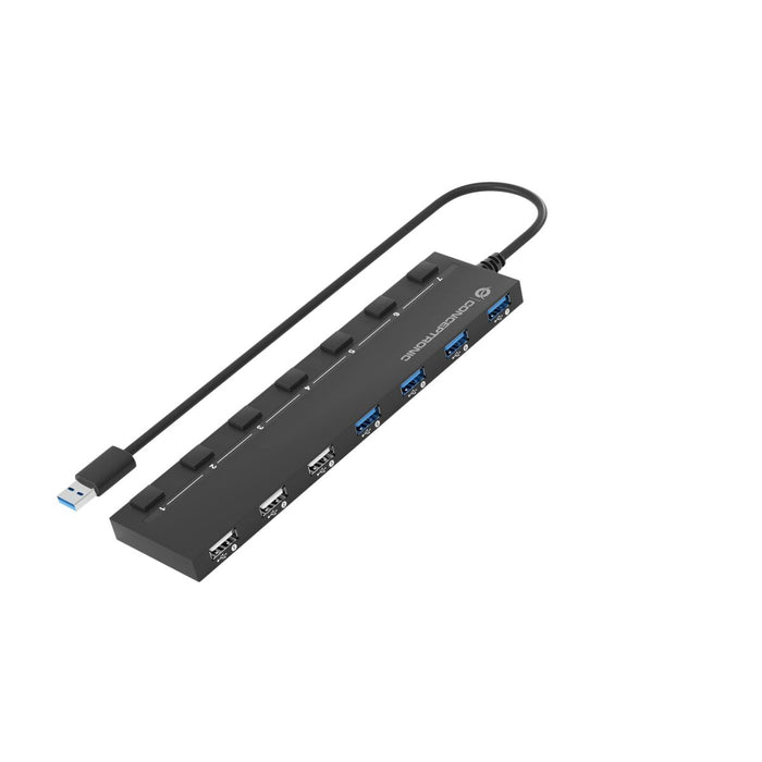 Hub USB Conceptronic HUBBIES09BP Negru 7 în 1
