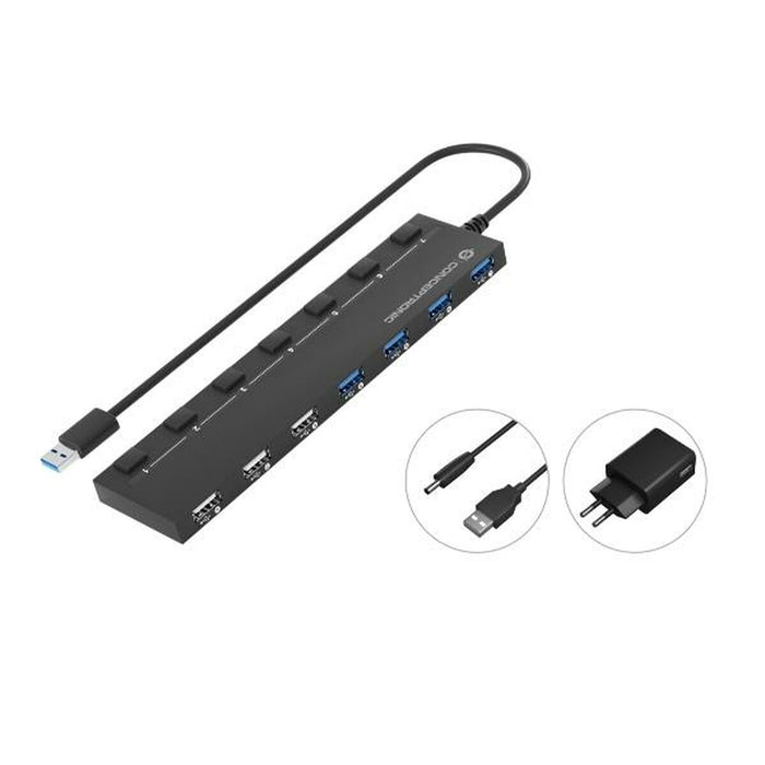 Hub USB Conceptronic 110516907101 Negru 90 cm 7 în 1 (1 Unități)
