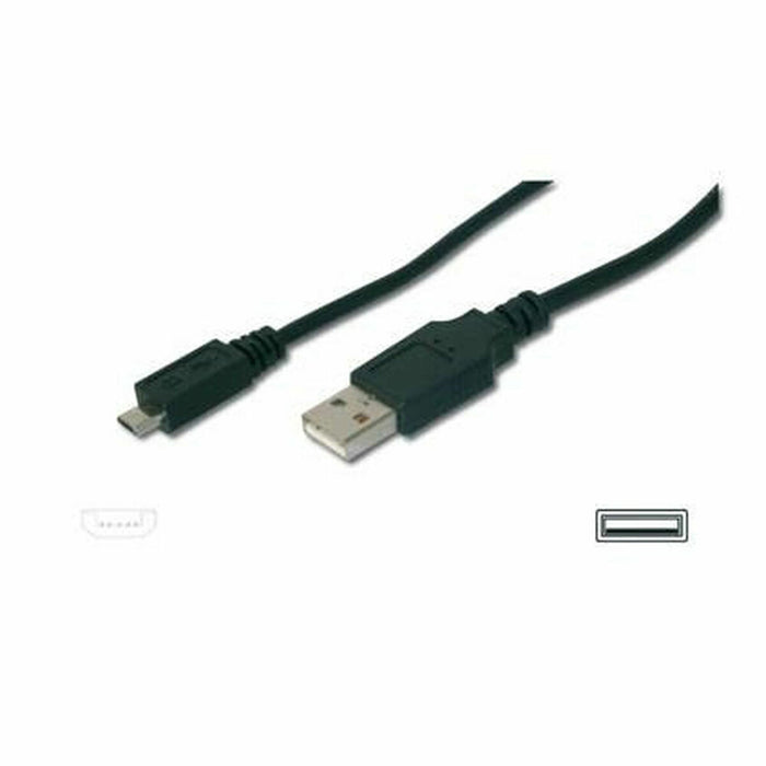 Cablu Micro USB Digitus A/micro-B, 3m Negru 3 m