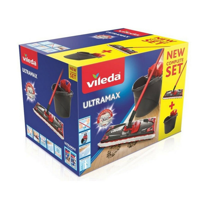 Mop spălător cu găleată cu acțiune dublă Vileda Ultramax Mop Set Negru