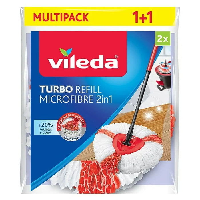 Rezervă de Mop pentru Spălat Podele Vileda Turbo 2in1 Microfibră Poliamidă Poliester (2 Unități)