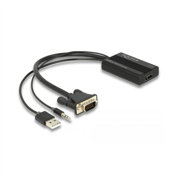 Adaptor HDMI la VGA cu Audio DELOCK 64172 Negru 25 cm