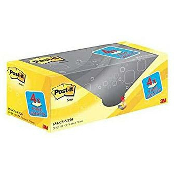 Notițe cu Adeziv Post-it CANARY YELLOW Galben 7,6 x 7,6 cm 20 Piese 76 x 76 mm