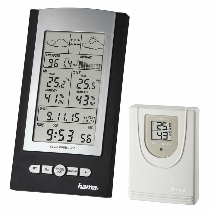 Stație Meteorologică Multifuncțională Hama EWS-800 Negru Negru/Gri