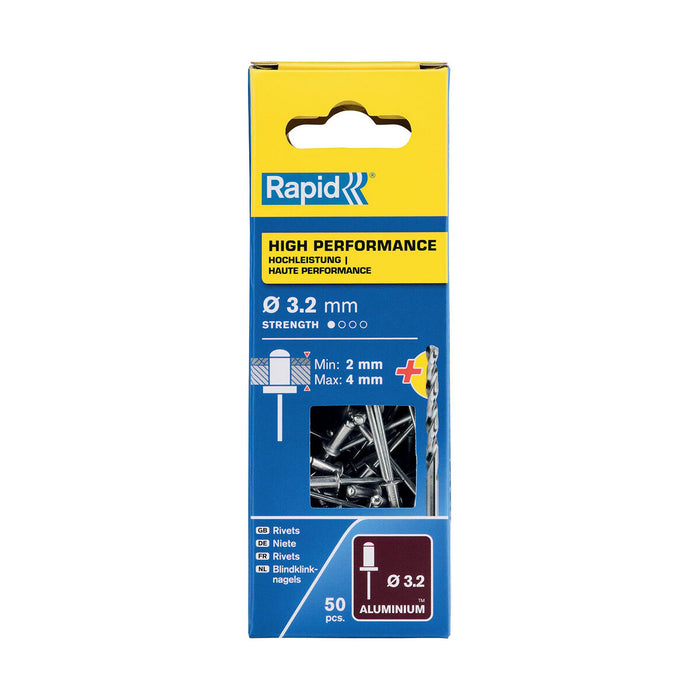 Nituri Rapid 5000383 Ax Ø 3,2 x 8 mm Aluminiu (50 Unități)
