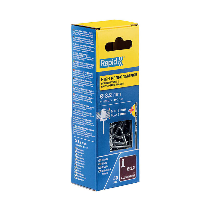 Nituri Rapid 5000383 Ax Ø 3,2 x 8 mm Aluminiu (50 Unități)