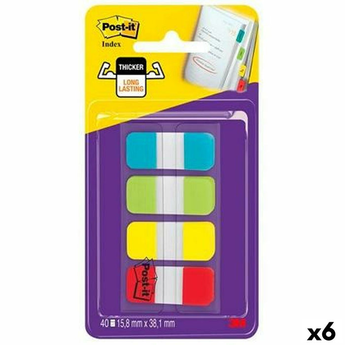 Set de Note Adezive Post-it Index Multicolor 40 Frunze 15,8 x 38 mm (6 Unități)