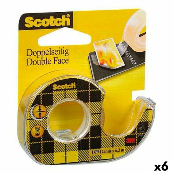 Bandă cu două fețe Scotch 12 mm x 6 m (6 Unități)