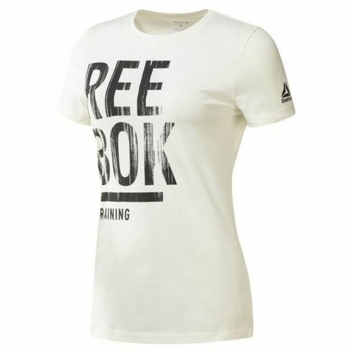 Tricou cu Mânecă Scurtă Femei Reebok Training Split Tee Alb