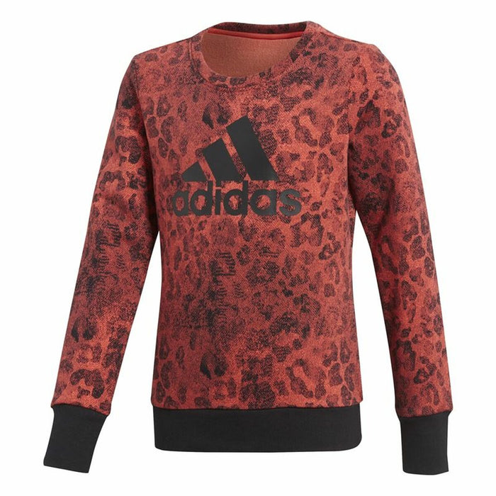 Hanorac fără glugă pentru fete Adidas YG Crew Roșu
