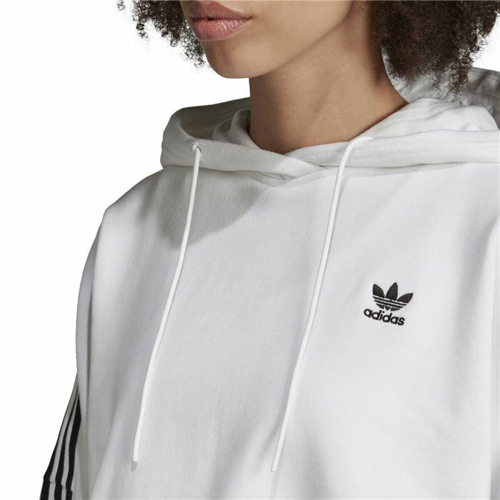 Hanorac cu Glugă Femei Adidas Cropped Alb