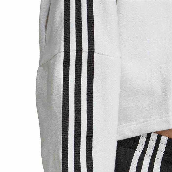Hanorac cu Glugă Femei Adidas Cropped Alb