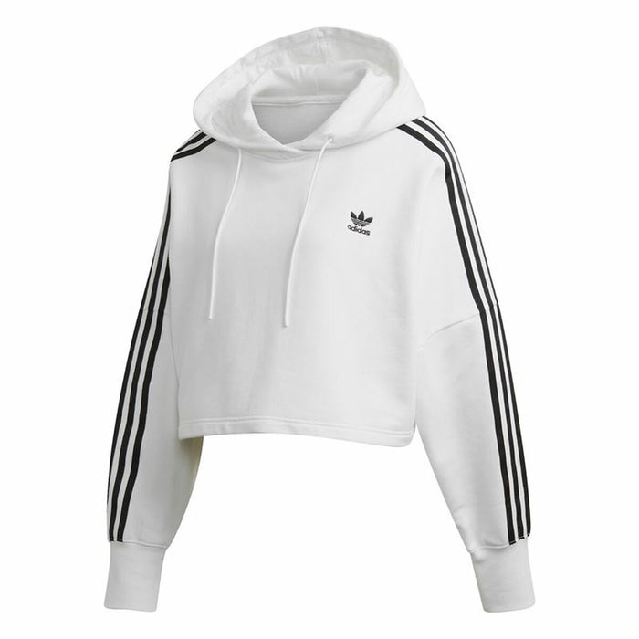 Hanorac cu Glugă Femei Adidas Cropped Alb