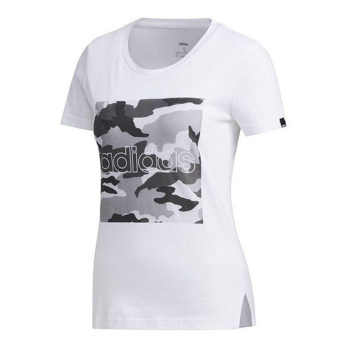 Tricou cu Mânecă Scurtă Femei Adidas Boxed Camo Alb