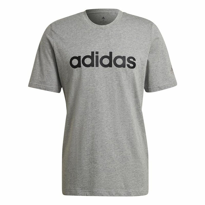 Tricou cu Mânecă Scurtă Bărbați Adidas Embroidered Linear Logo Gri Bărbați