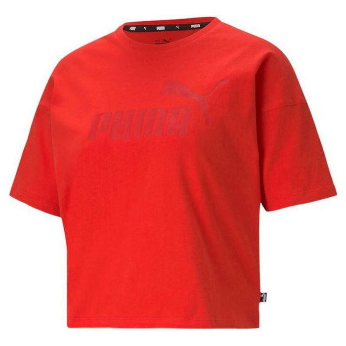Tricou cu Mânecă Scurtă Femei Puma Essentials Logo Roșu
