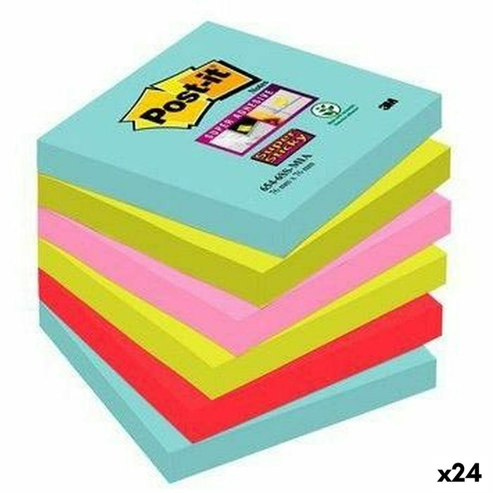 Notițe cu Adeziv Post-it Super Sticky 76 x 76 mm Multicolor (24 Unități)