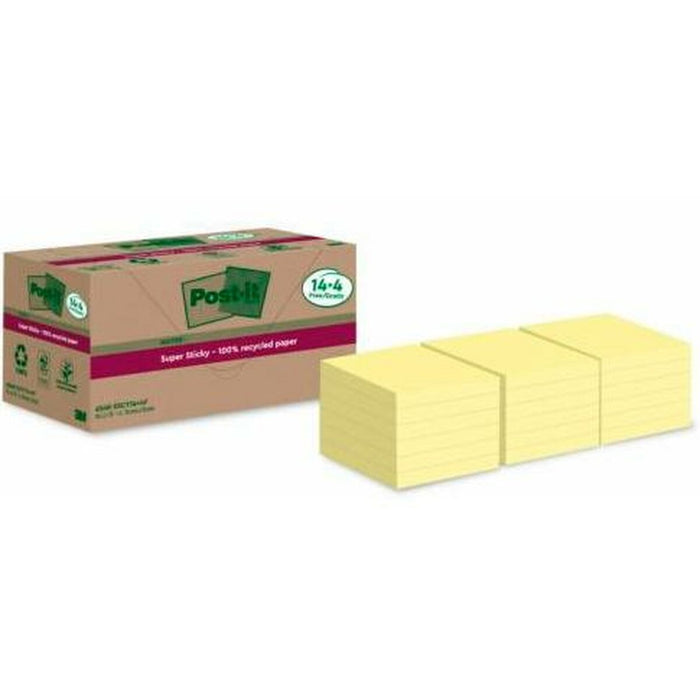 Notițe cu Adeziv Post-it Galben 18 Piese 76 x 76 mm