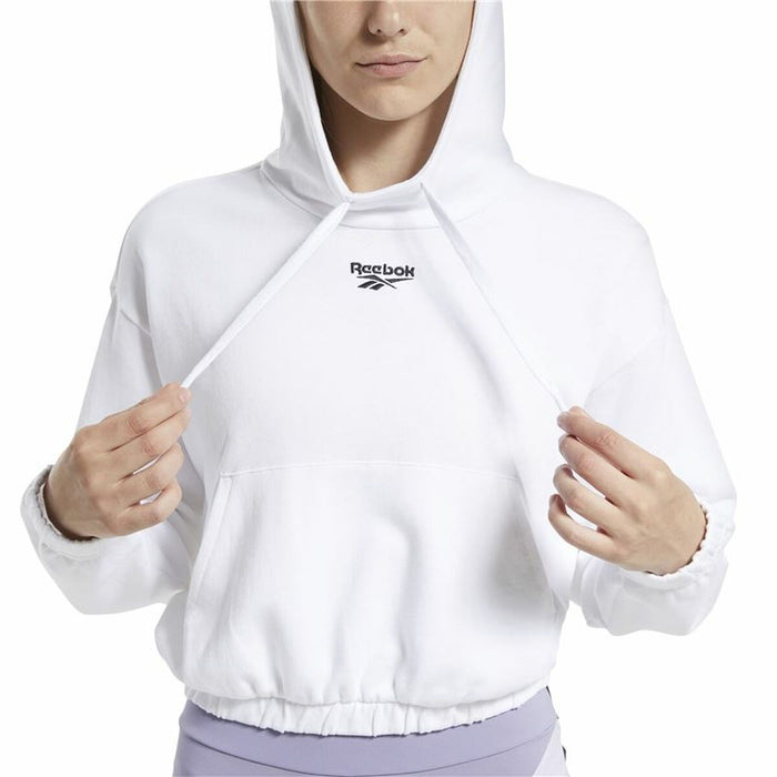 Hanorac cu Glugă Femei Reebok Sportswear Cropped Alb