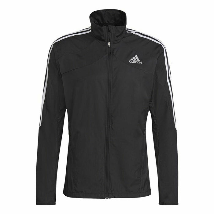 Jachetă Sport de Bărbați Adidas Marathon 3 Stripes Negru