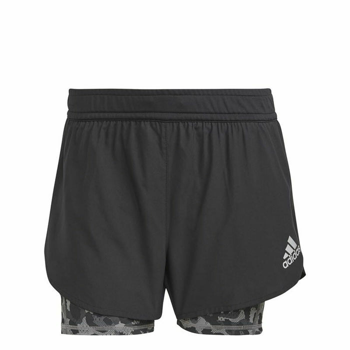 Pantaloni Scurți Sport pentru Damă Adidas Fast 2 în 1 Negru