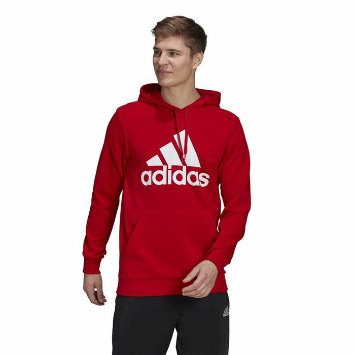 Hanorac cu Glugă Bărbați Adidas Essentials Big Logo Roșu