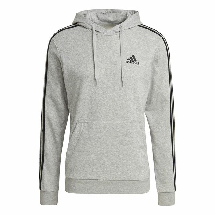 Hanorac cu Glugă Bărbați Adidas Essentials 3 Stripes Gri deschis