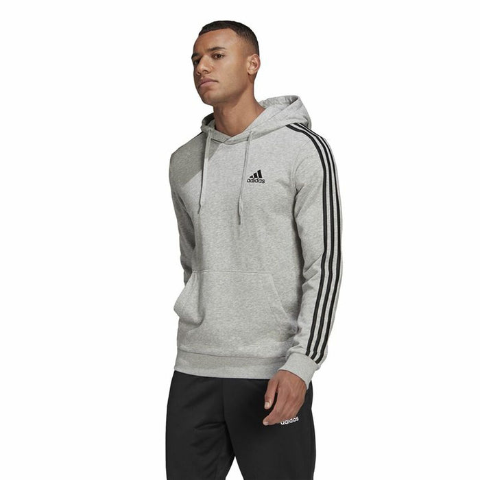Hanorac cu Glugă Bărbați Adidas Essentials 3 Stripes Gri deschis